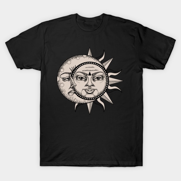 Vintage Sun and Moon T-Shirt by letnothingstopyou